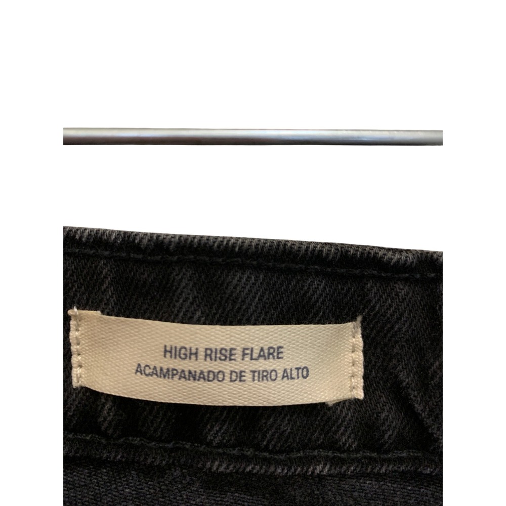 NWT High Rise Flare Jeans Women's 17 Long Black Wash Stretch Denim - Picture 7 of 8